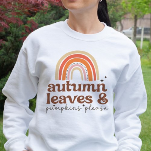 AUTUMN THEMED AUTUMN LEAVES  PUMPKINS PLEASE SWEATSHIRT