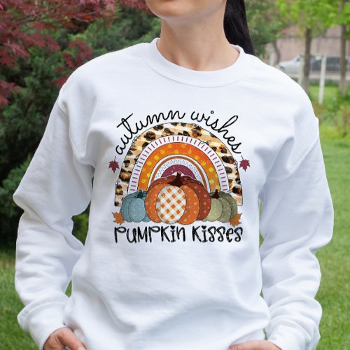 AUTUMN THEMED AUTUMN WISHES PUMPKIN KISSES SWEATSHIRT