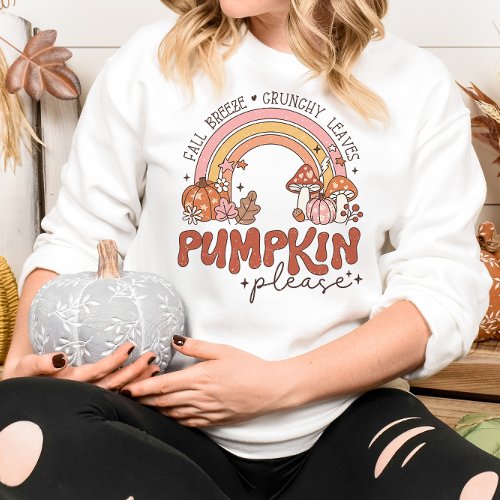 AUTUMN THEMED FALL BREEZE CRUNCHY LEAVES PUMPKIN  SWEATSHIRT