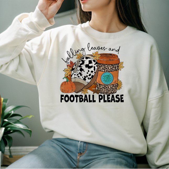 AUTUMN THEMED FALLING LEAVES AND FOOTBALL PLEASE SWEATSHIRT (Creator Uploaded)