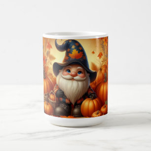 Autumn Themed Featuring Gnome and Pumpkins Coffee Mug
