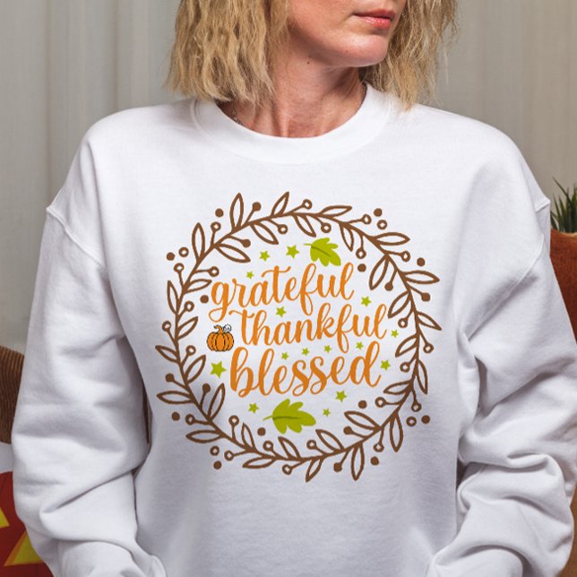 AUTUMN THEMED GRATEFUL THANKFUL BLESSED SWEATSHIRT (Creator Uploaded)