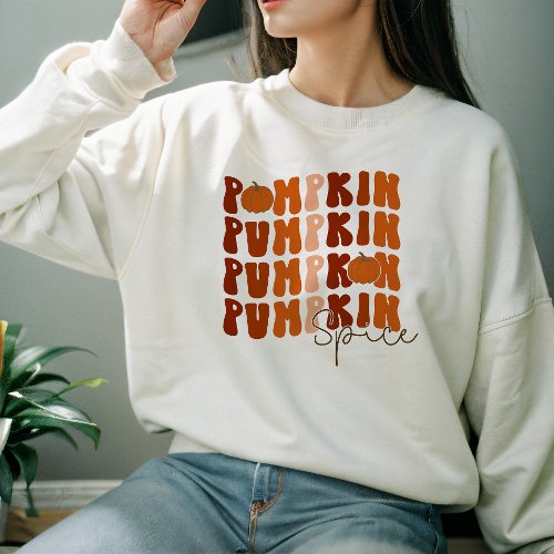 AUTUMN THEMED GROOVY PUMPKIN SPICE SWEATSHIRT