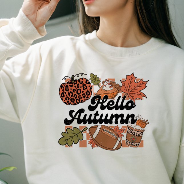 AUTUMN THEMED HELLO AUTUMN FOOTBALL & PUMPKIN SWEATSHIRT (Creator Uploaded)