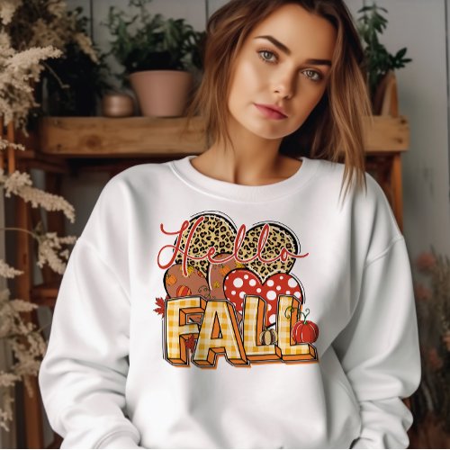 AUTUMN THEMED HELLO FALL PUMPKIN SWEATSHIRT