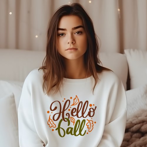 AUTUMN THEMED HELLO FALL SWEATSHIRT