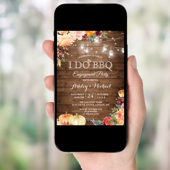 Autumn Themed I DO BBQ Engagement Party Invitation (Front Digital)