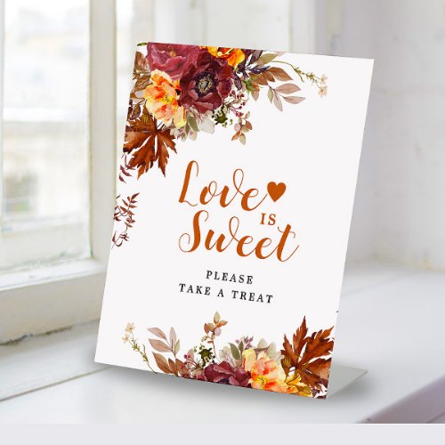 Autumn themed Love is Sweet Pedestal Sign