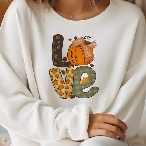 AUTUMN THEMED LOVE PUMPKIN SWEATSHIRT