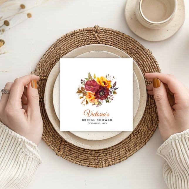 Autumn themed Paper Napkins, Standard Cocktail Napkins (Creator Uploaded)