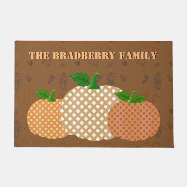 Autumn Themed Personalized Door Mat (Front)