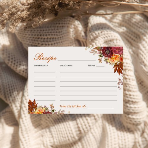 Autumn themed Recipe Card