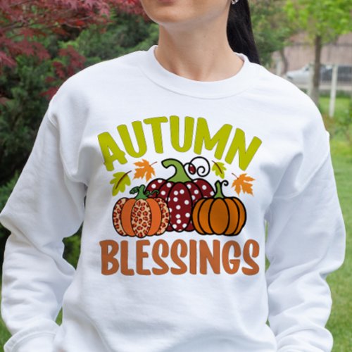 AUTUMN THEMED RETRO AUTUMN BLESSINGS PUMPKIN SWEATSHIRT