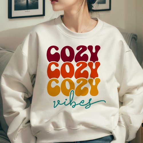 AUTUMN THEMED RETRO FALL COZY VIBES SWEATSHIRT