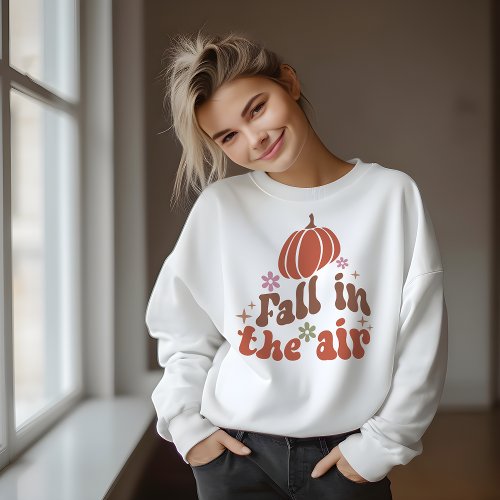 AUTUMN THEMED RETRO FALL IN THE AIR PUMPKIN SWEATSHIRT