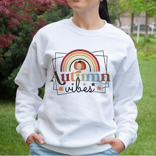 AUTUMN THEMED RETRO GROOVY AUTUMN VIBES SWEATSHIRT