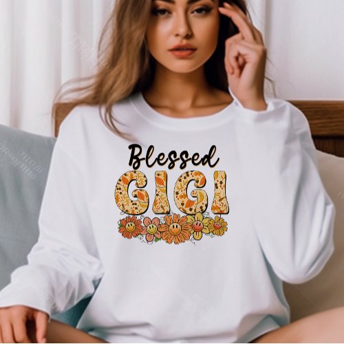 AUTUMN THEMED RETRO GROOVY BLESSED GIGI SWEATSHIRT