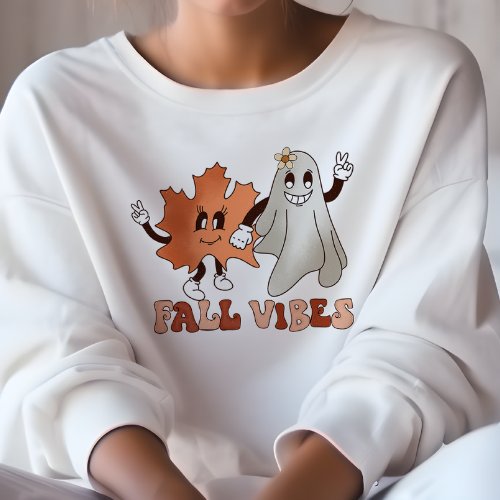 AUTUMN THEMED RETRO GROOVY FALL VIBES SWEATSHIRT