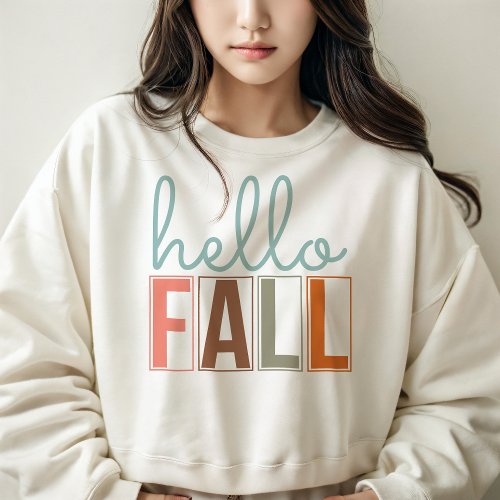 AUTUMN THEMED RETRO HELLO FALL SWEATSHIRT