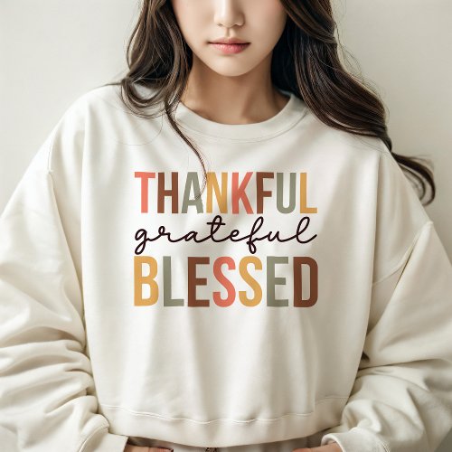 AUTUMN THEMED RETRO THANKFUL GRATEFUL BLESSED SWEATSHIRT