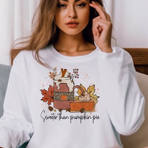 AUTUMN THEMED SWEETER THAN PUMPKIN PIE FALL SWEATSHIRT