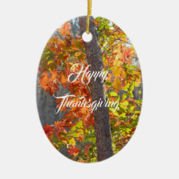 Autumn Themed Thanksgiving Ceramic Ornament