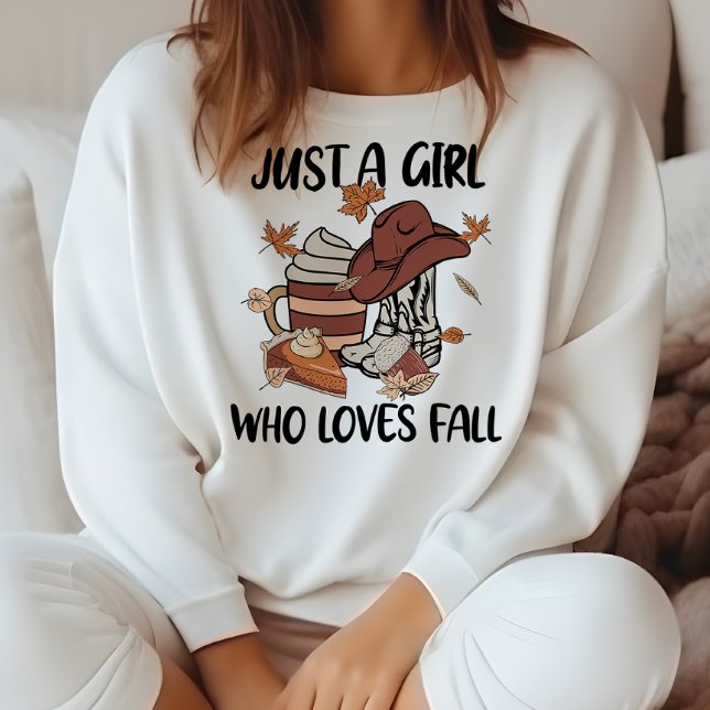 AUTUMN THEMED WESTERN JUST A GIRL WHO LOVES FALL SWEATSHIRT (Creator Uploaded)