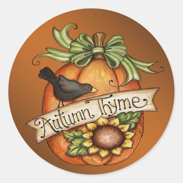Autumn Thyme Classic Round Sticker