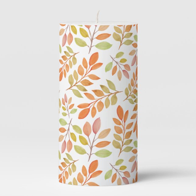 Autumn Time Pillar Candle (Front)