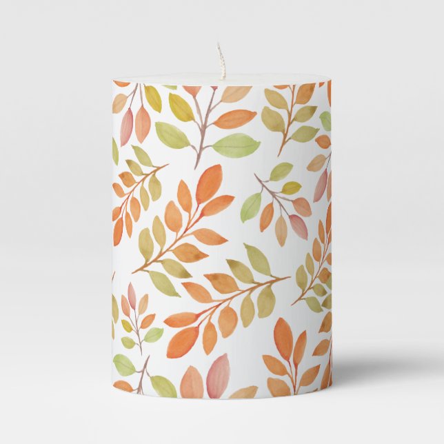Autumn Time Pillar Candle (Front)