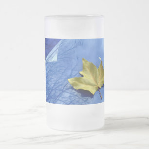 Autumn to winter frosted glass beer mug