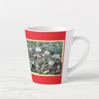 Autumn Toadstools with Gnome Red Latte Mug