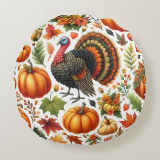 Autumn Tom Turkey Pumpkin Pattern 