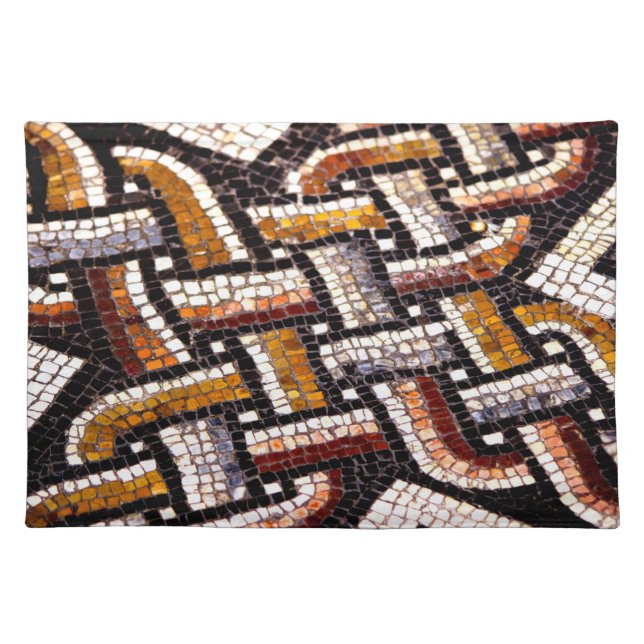 Autumn Toned Roman Mosaic Cloth Placemat (Front)