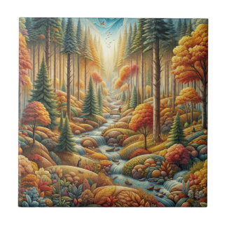 Autumn Tranquility: A Nature’s Haven"Ceramic Tile