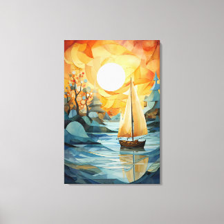 Autumn Tranquility: Abstract Watercolor Fall Canvas Print