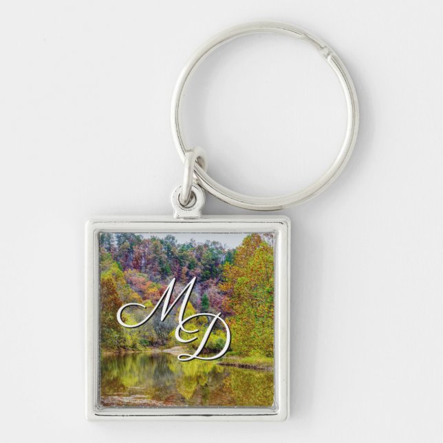 Autumn Tranquility With Monogram Keychain (Front)