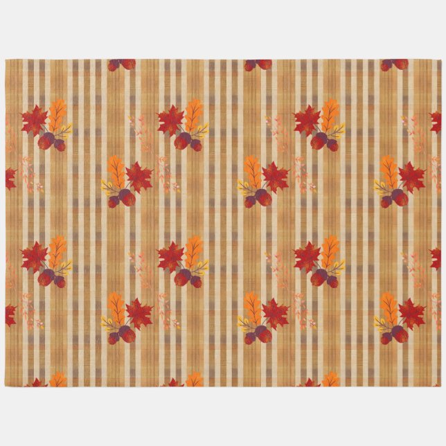 Autumn Treasures Acorn & Leaf Plaid Rug (Front)