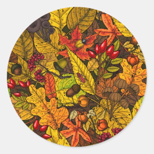 Autumn treasures classic round sticker