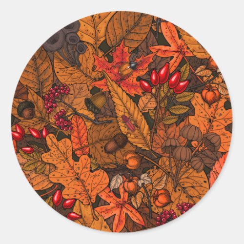 Autumn treasures classic round sticker