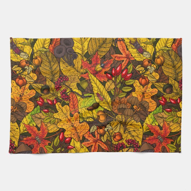 Autumn treasures kitchen towel (Horizontal)