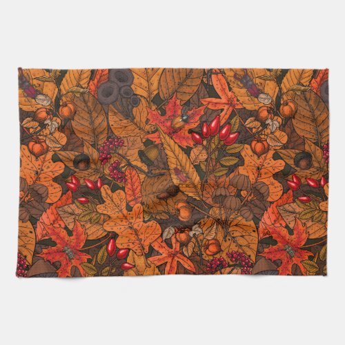 Autumn treasures kitchen towel