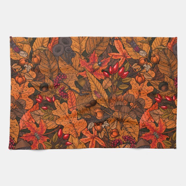 Autumn treasures kitchen towel (Horizontal)