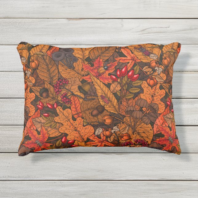 Autumn treasures outdoor pillow (Front)