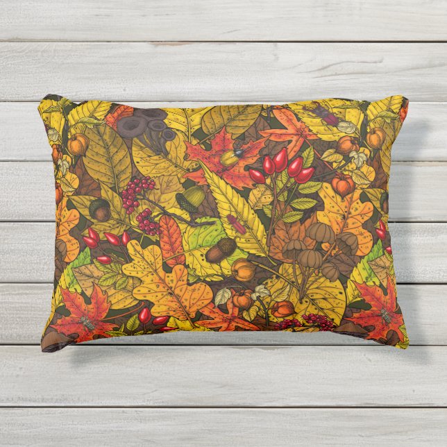 Autumn treasures outdoor pillow (Front)
