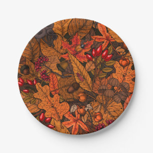 Autumn treasures paper plates