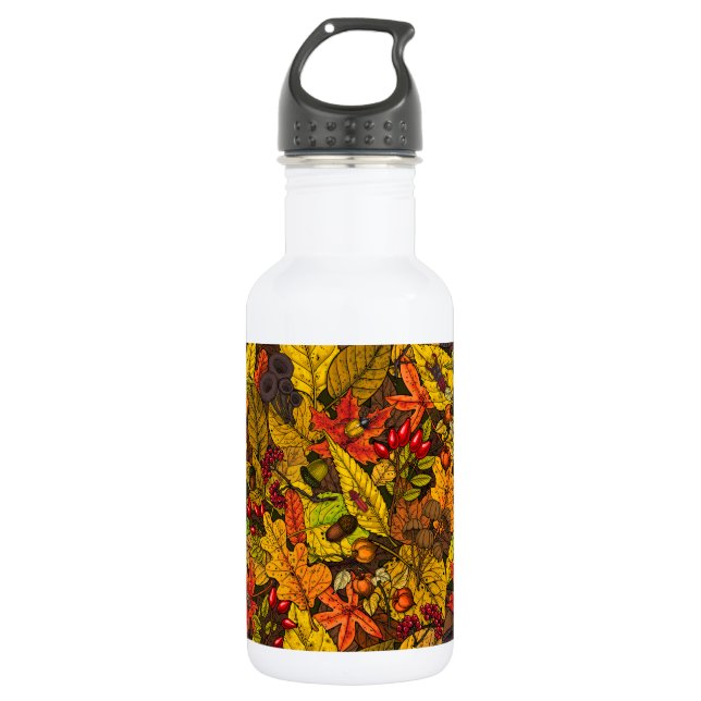 Autumn treasures stainless steel water bottle (Front)
