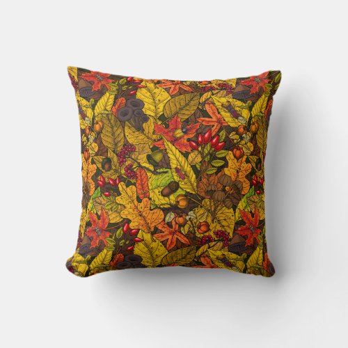 Autumn treasures throw pillow