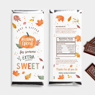 Autumn Treat Fall Appreciation Gift Hershey Bar Favors