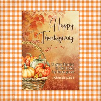 Autumn Tree 1 Chronicles 16:34 Happy Thanksgiving 